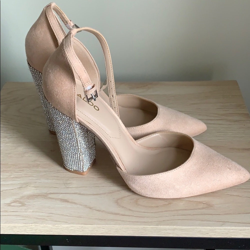 Aldo Nicholes Rhinestone Block Heels 7.5